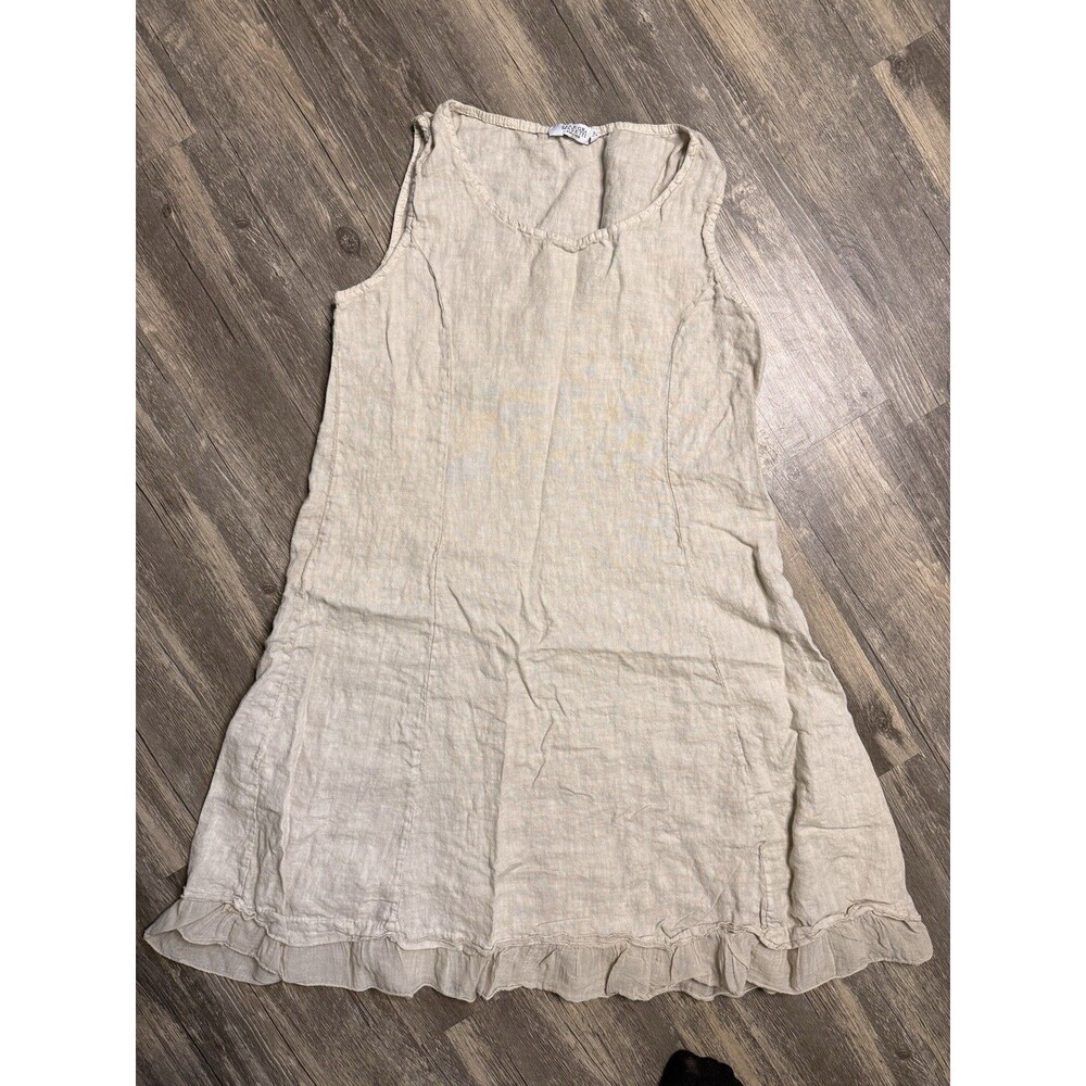 Allegra Masetti Firenze Linen Dress M Italian Lagenlook Cottagecore Boho Midi